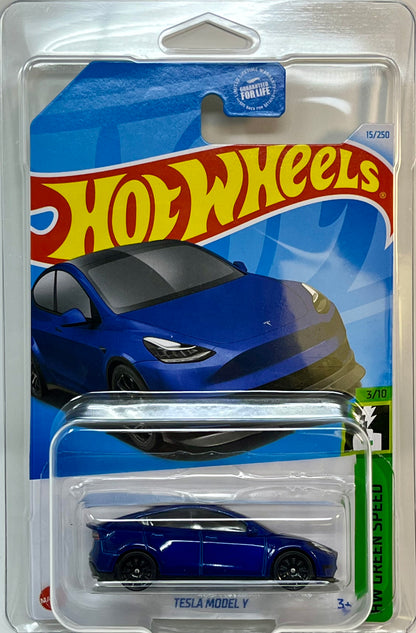 Hot Wheels Tesla Model Y (Blue) with Protector