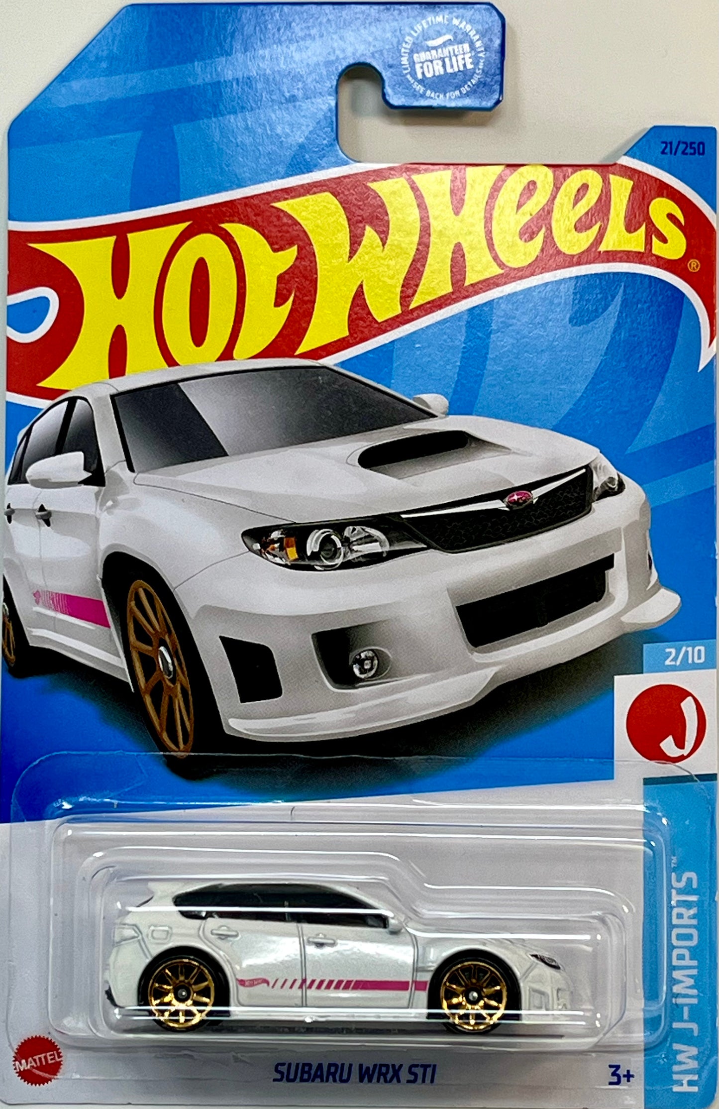 Hot Wheels Subaru WRX STI J-Imports (White) with Protector