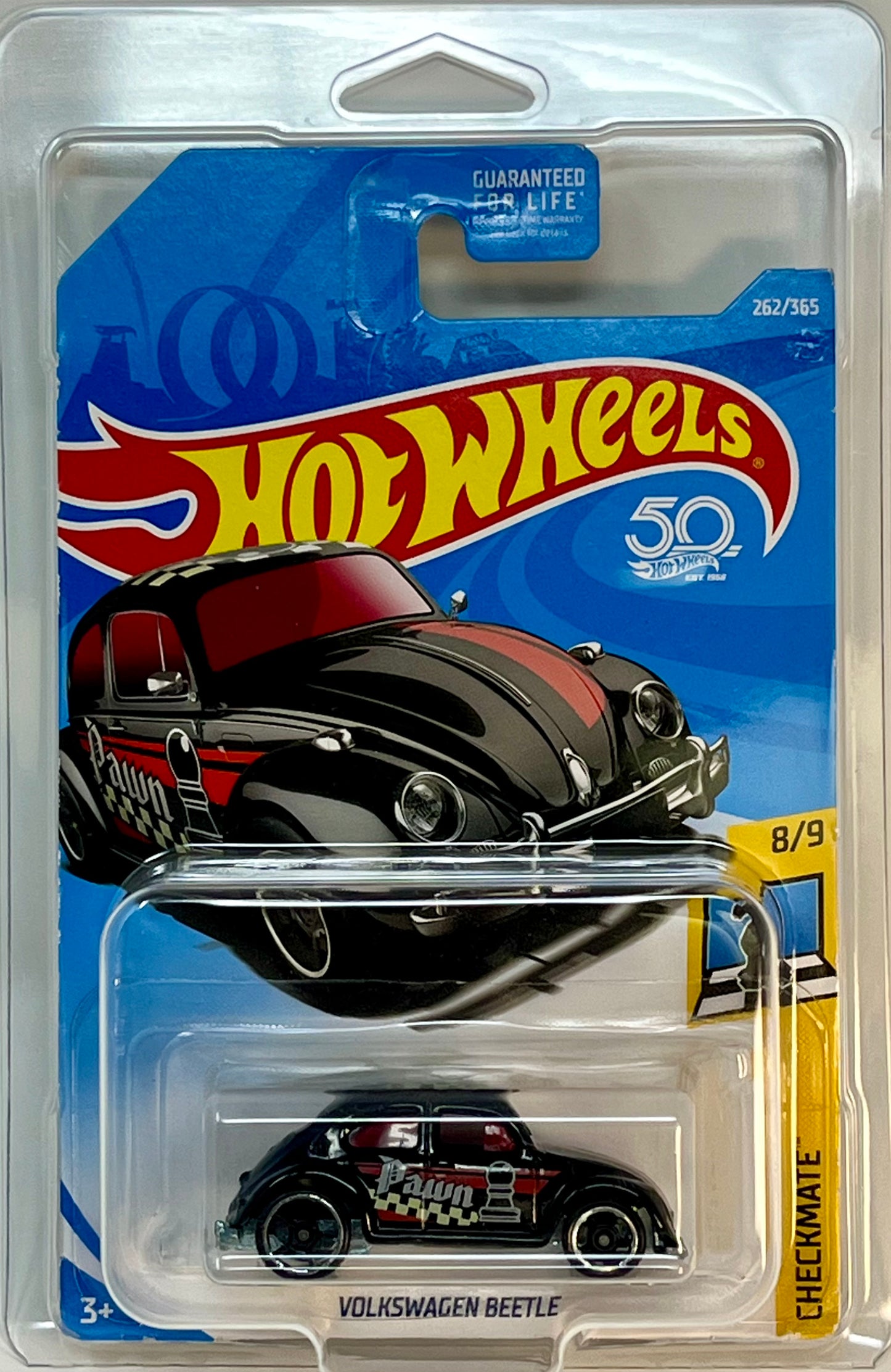 Hot Wheels Volkswagen Beetle (Black Pawn) with Protector