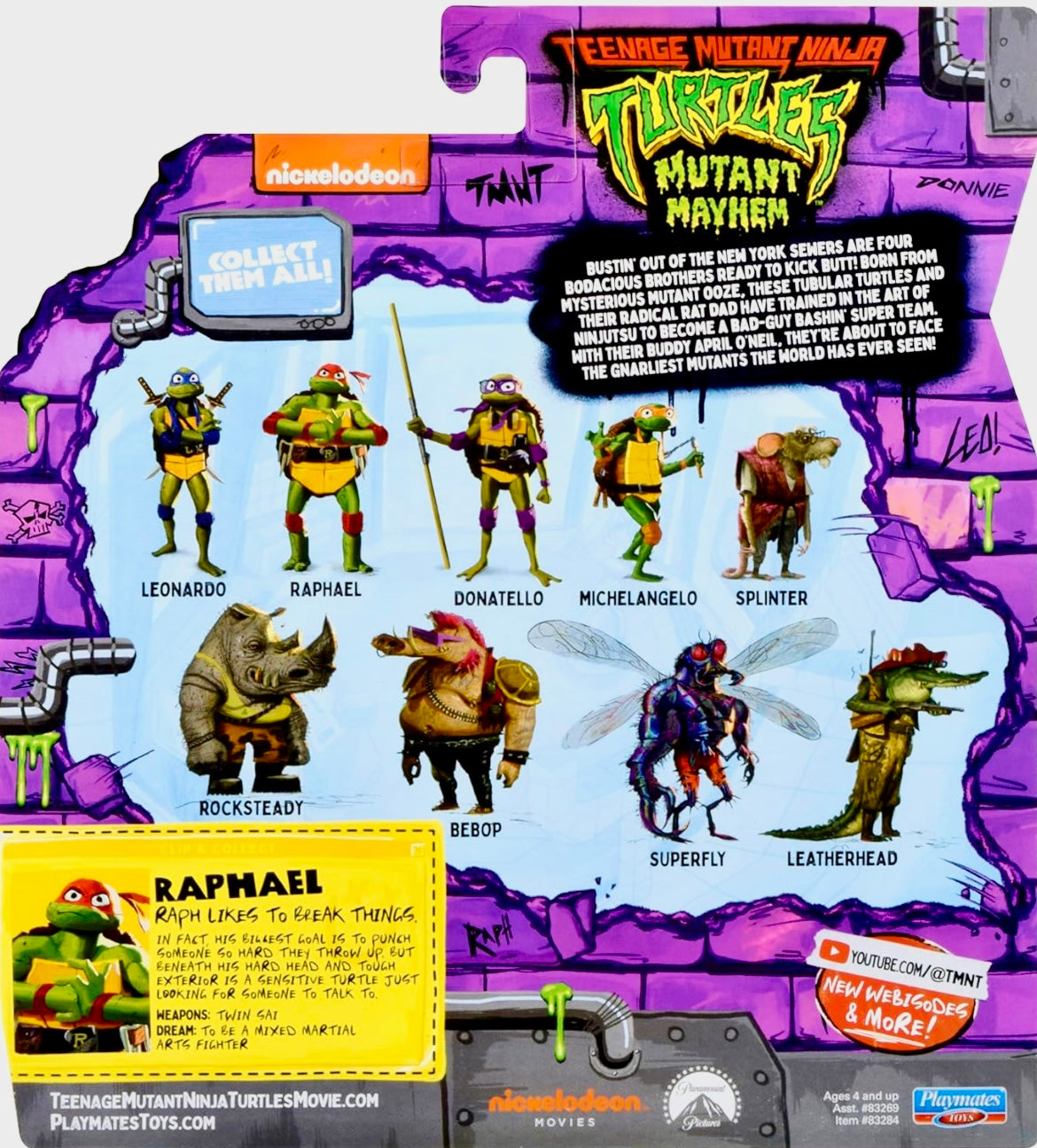 Teenage Mutant Ninja Turtles: Mutant Mayhem 4.6” Raphael Basic Action Figure by Playmates Toys