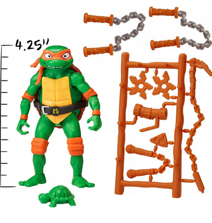 Teenage Mutant Ninja Turtles: Mutant Mayhem 4.25” Michelangelo Basic Action Figure by Playmates Toys