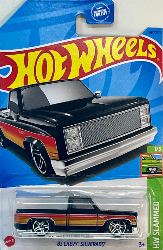 Hot Wheels '83 Chevy Silverado Slammed  (Black) with Protrctor