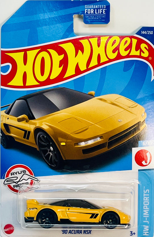 Hot Wheels '90 Acura NSX (Yellow) J-Imports 6/10 with Protector