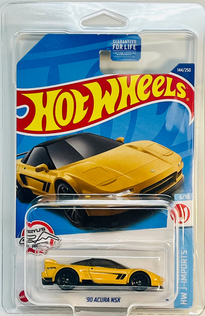 Hot Wheels '90 Acura NSX (Yellow) J-Imports 6/10 with Protector