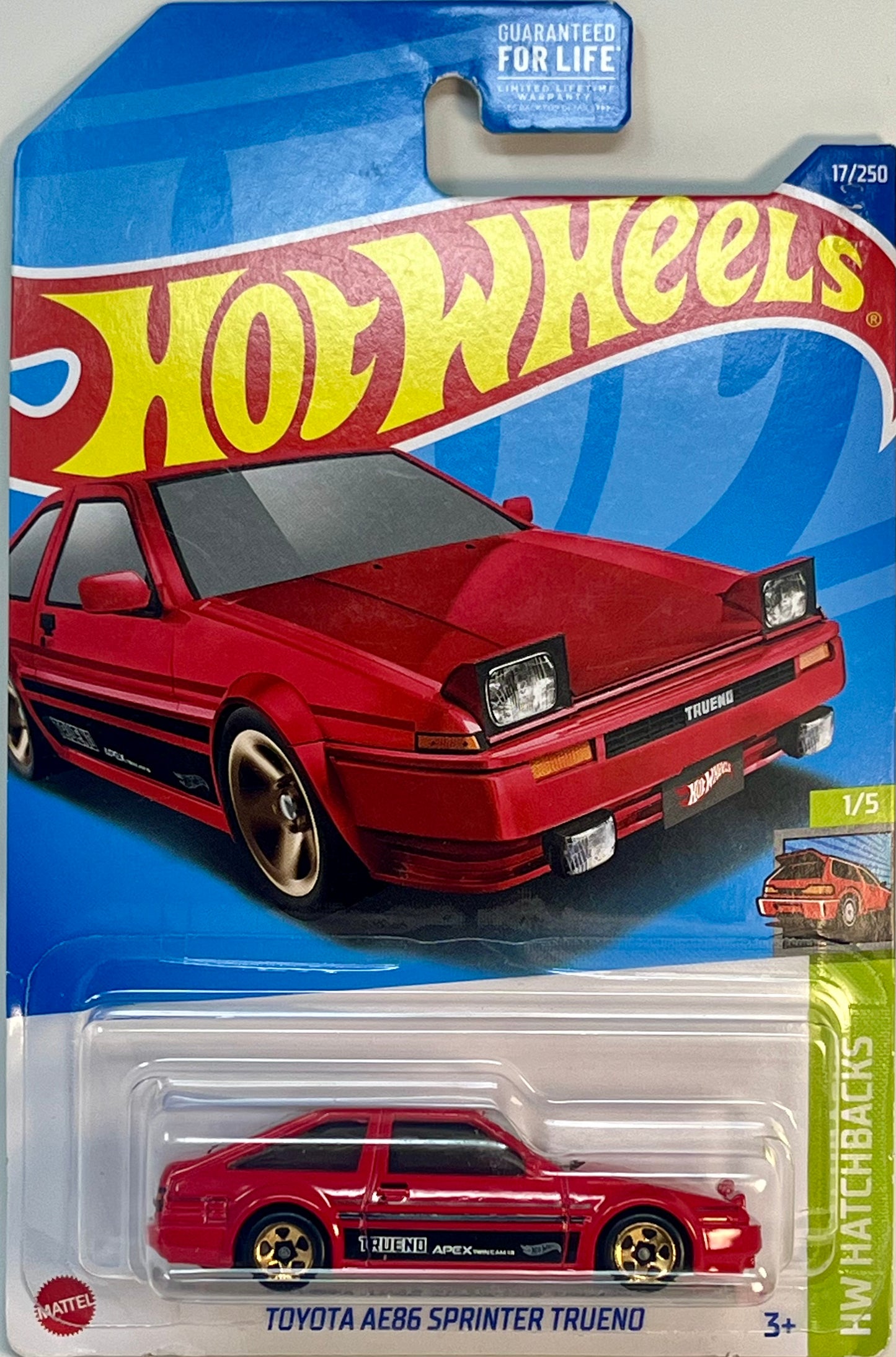 Hot Wheels Toyota AE86 Sprinter Trueno (Red) with Protector