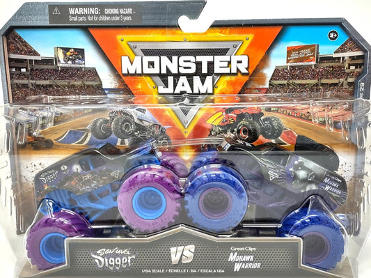 Monster Jam, Official Series 29 Die-Cast Monster Trucks, 1:64 Scale, Kids Toys for Boys Ages 3 and up (Mohawk Warrior vs Son-uva Digger)