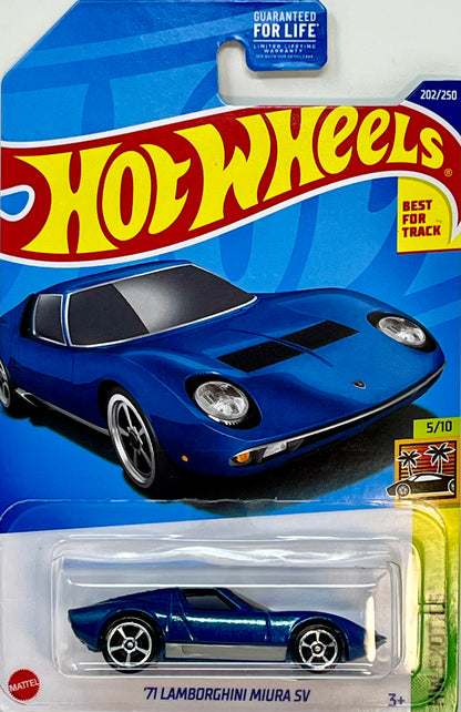 Hot Wheels '71 Lamborghini Miura SV (Blue) Exotics with Protector