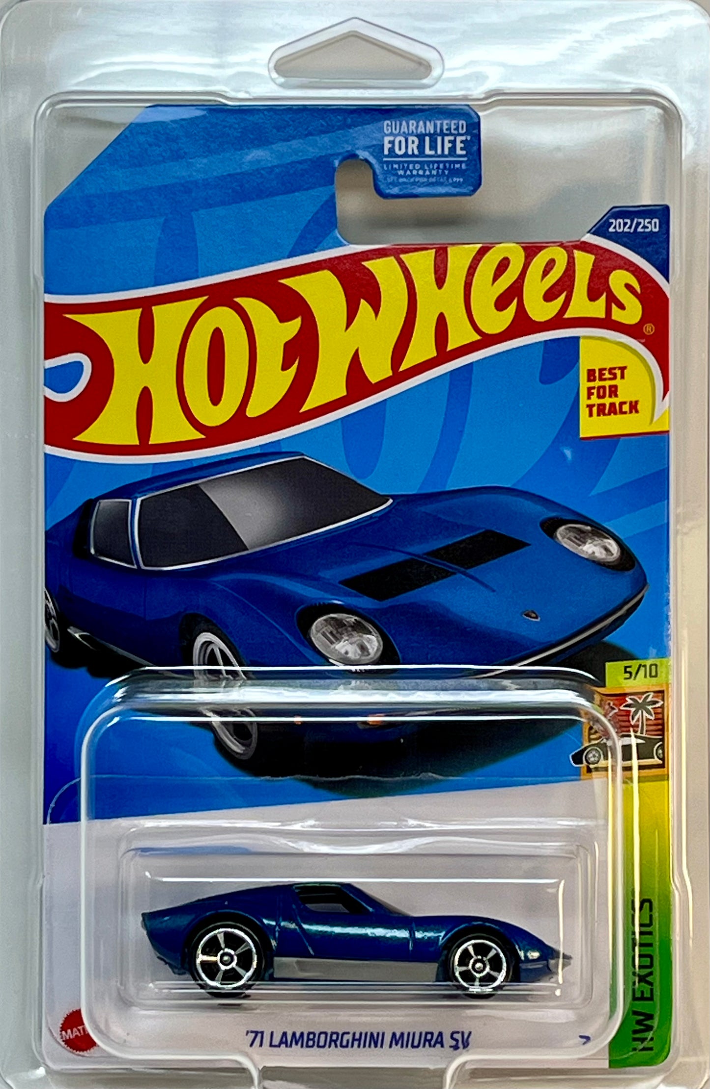 Hot Wheels '71 Lamborghini Miura SV (Blue) Exotics with Protector