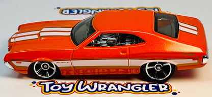 Hot Wheels '72 Ford Gran Torino Sport (Orange) Muscle Mania with Protector