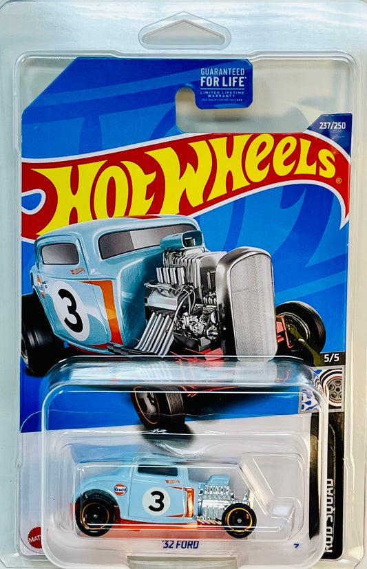 Hot Wheels '32 Ford Gulf Blue Rod Squad with Protector