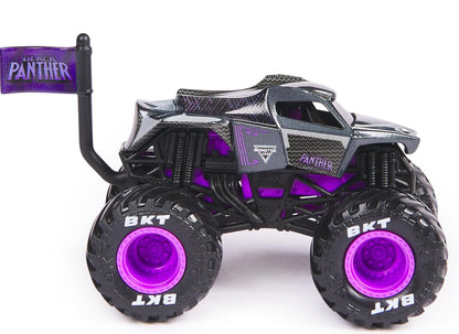 Monster Jam 2024 Marvel 1:64 Scale Diecast Series 1 Monster Truck with Flag: Black Panther