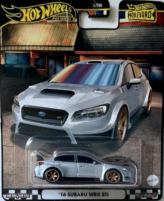 Hot Wheels Premium Boulevard NO Number '16 Subaru WRX STI Silver