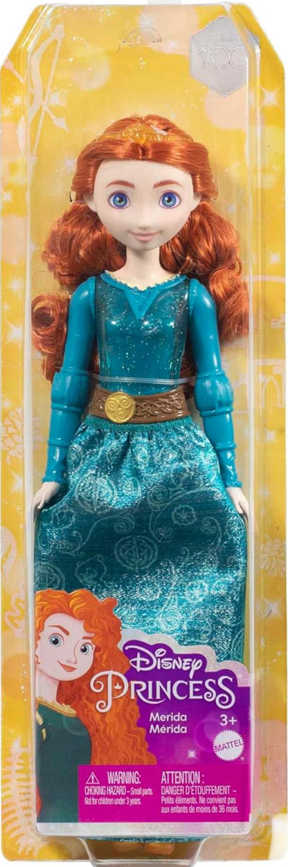 Mattel Disney Princess Toys, Merida Fashion Doll, Sparkling Look with Red Hair, Blue Eyes & Hair Accessory, Inspired by the Movie Brave