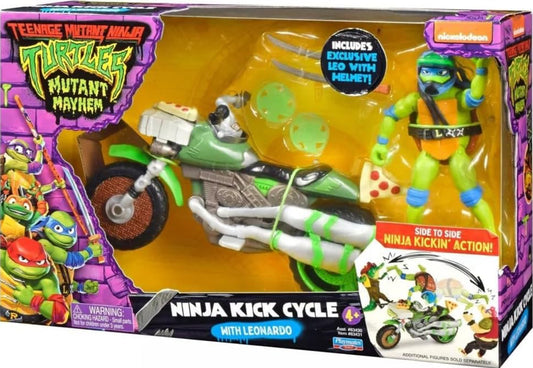 Teenage Mutant Ninja Turtles: Mutant Mayhem Ninja Kick Cycle with Exclusive Leonardo Figure by Playmates Toys