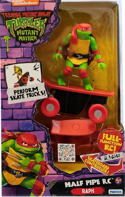 Teenage Mutant Ninja Turtles Raphael Half Pipe RC Vehicle Movie Edition Ages 5+ - Skate + Performs Tricks - 2.4GHz RC Controller