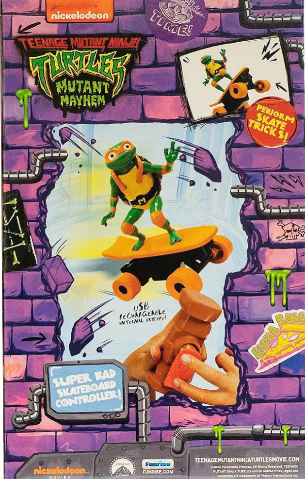 Teenage Mutant Ninja Turtles Michelangelo Half Pipe RC Vehicle Movie Edition Ages 5+ - Skate + Performs Tricks - 2.4GHz RC Controller