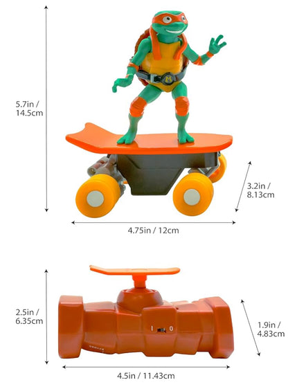 Teenage Mutant Ninja Turtles Michelangelo Half Pipe RC Vehicle Movie Edition Ages 5+ - Skate + Performs Tricks - 2.4GHz RC Controller