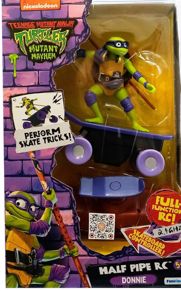 Teenage Mutant Ninja Turtles Donatello Half Pipe RC Vehicle Movie Edition Ages 5+ - Skate + Performs Tricks - 2.4GHz RC Controller