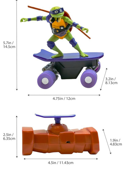 Teenage Mutant Ninja Turtles Donatello Half Pipe RC Vehicle Movie Edition Ages 5+ - Skate + Performs Tricks - 2.4GHz RC Controller