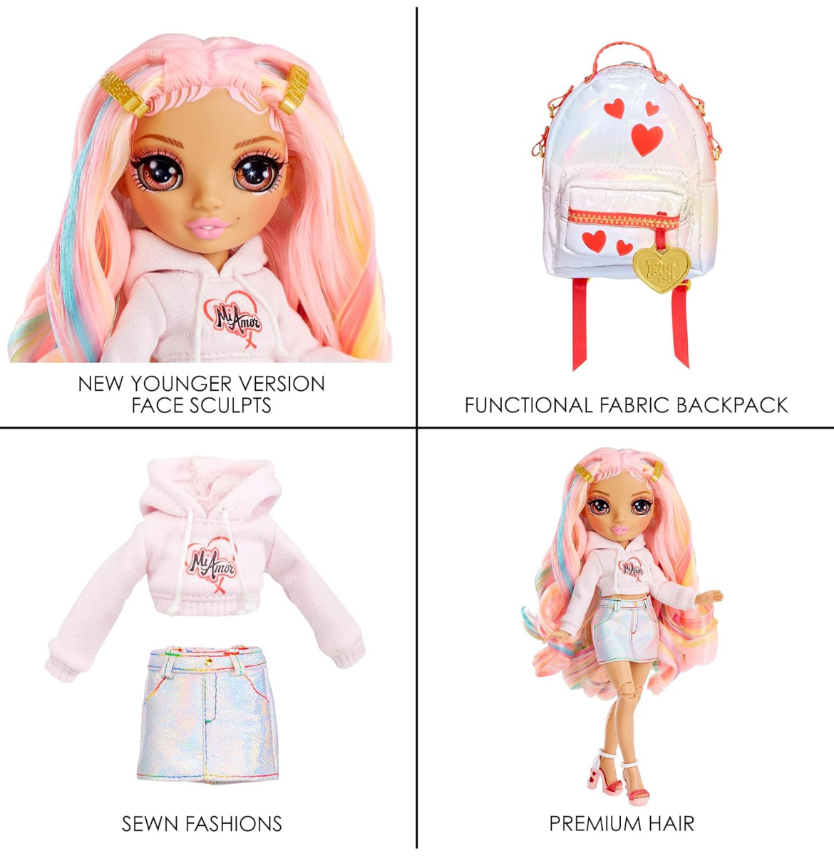 Rainbow High Rainbow Junior High Special Edition Kia Hart - 9" Pink Posable Fashion Doll with Accessories and Open/Close Soft Backpack. Great Toy Gift for Kids Ages 4-12