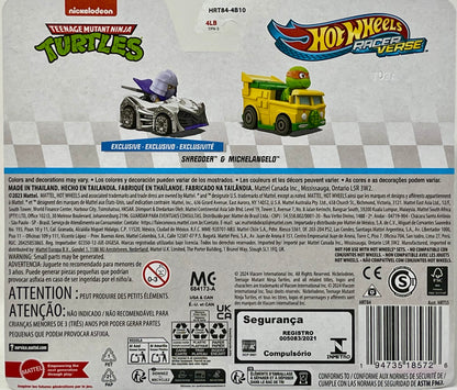 Hot Wheels Racer Verse 2-Pack TMNT Shredder And Michelangelo