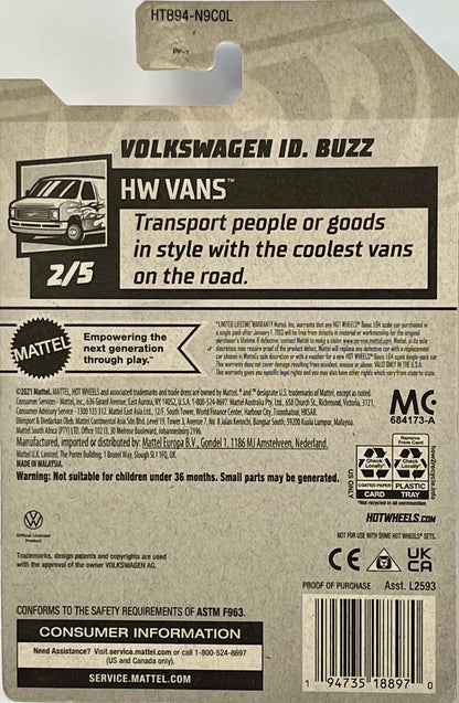 Hot Wheels Volkswagen ID Buzz HW VANS 2/5 [Orange] 202/250