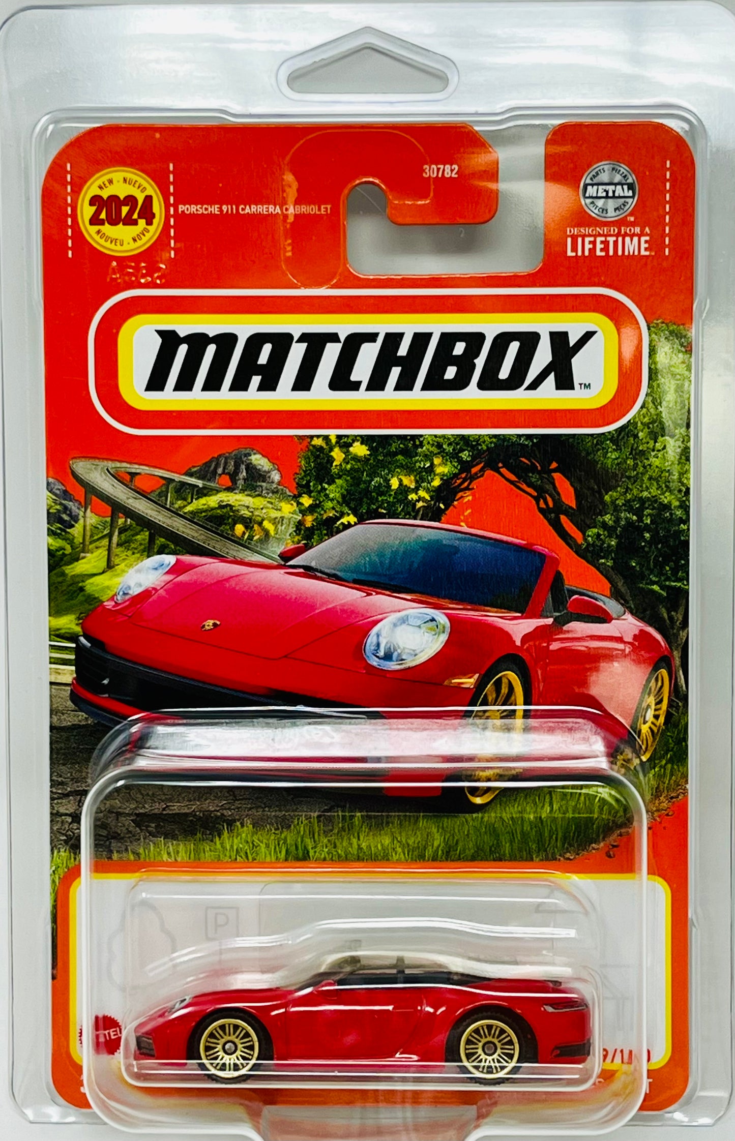 Matchbox Porsche 911 Carrera Cabriolet (Red) with Protector