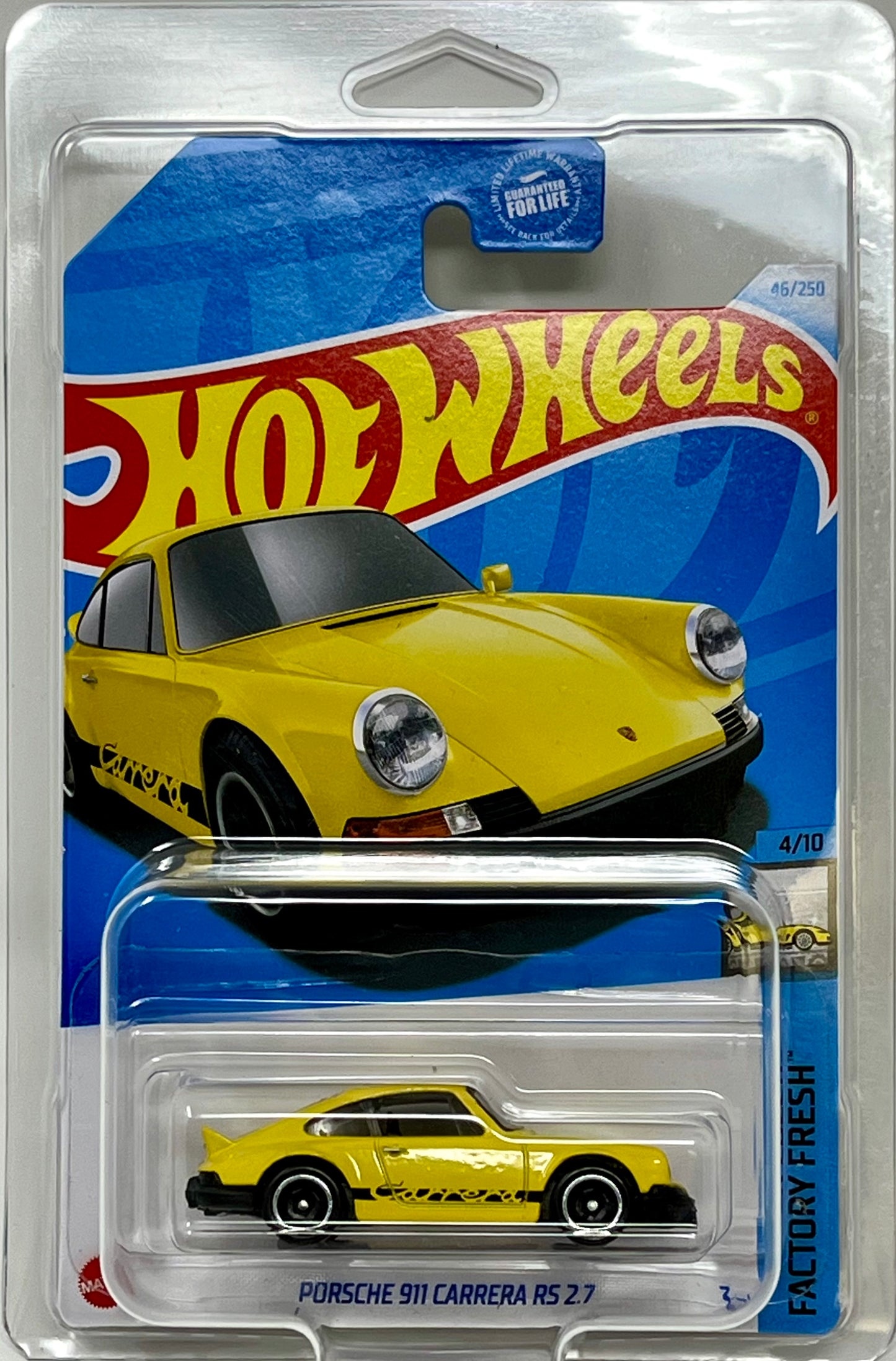 Hot Wheels Porsche 911 Carrera RS 2.7 (Yellow) with Protector