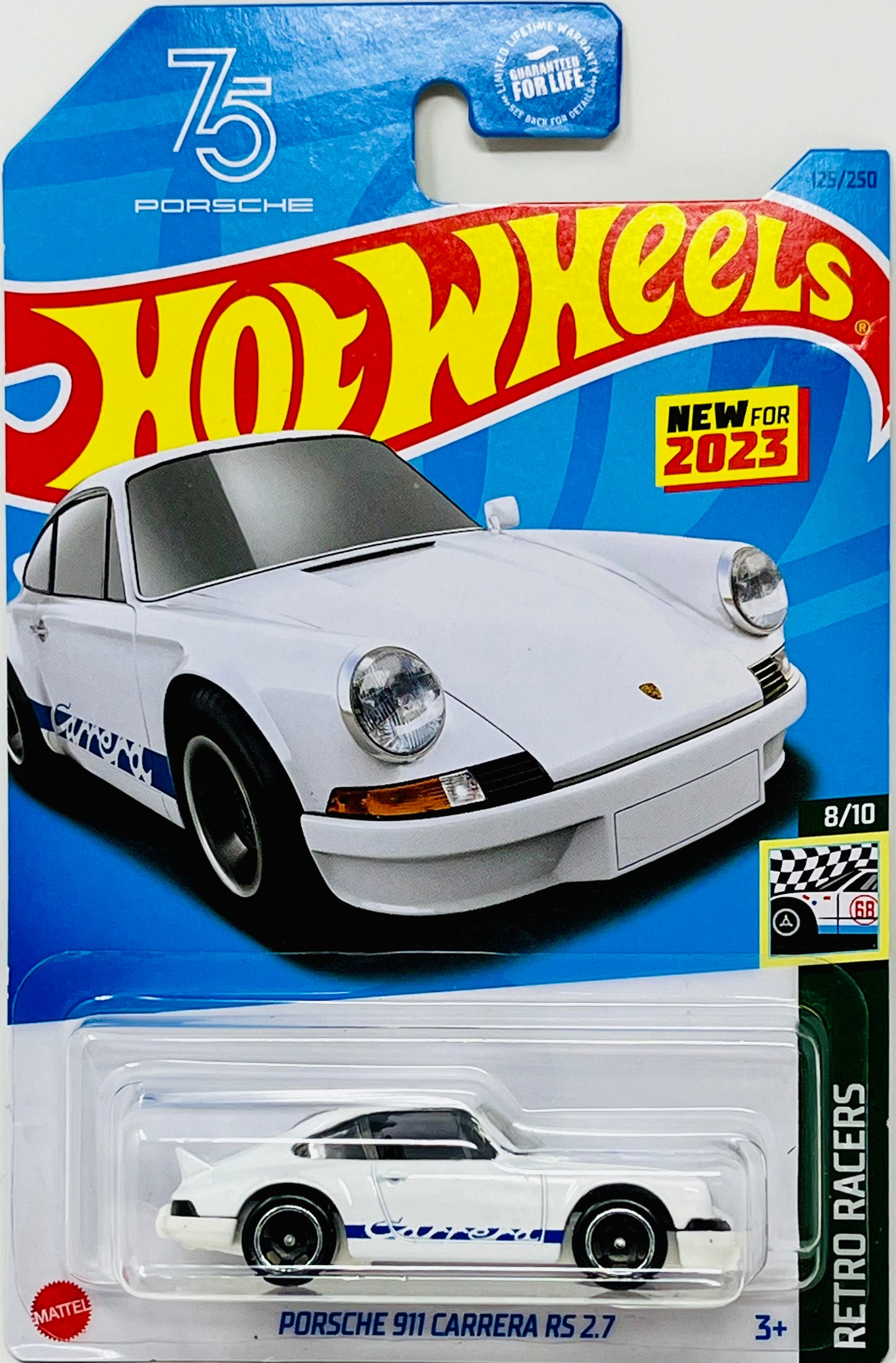 Hot Wheels Porsche 911 Carrera RS 2.7 (White) with Protector