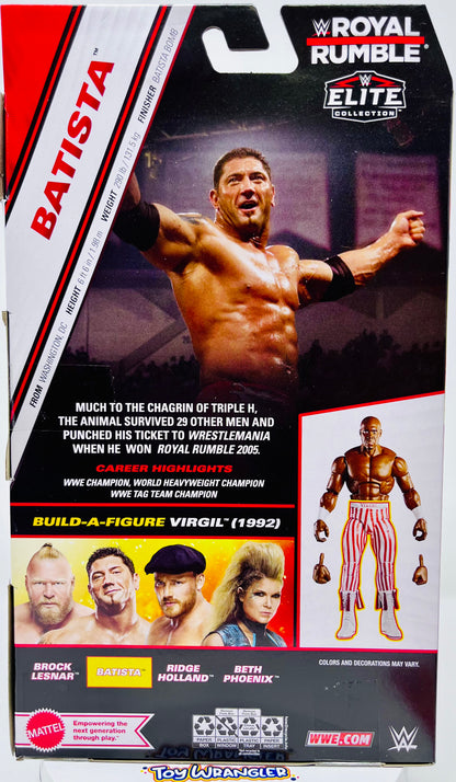 Mattel WWE Elite Collection Action Figure Royal Rumble Batista with Accessory and Virgil Build-A-Figure Parts