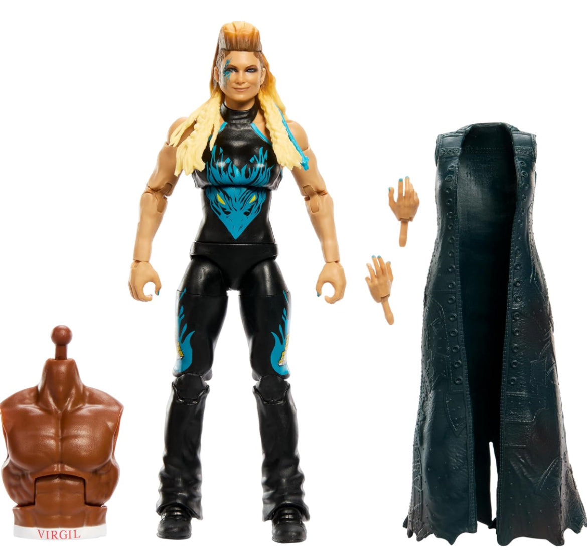 Mattel WWE Elite Collection Action Figure Royal Rumble Beth Phoenix with Accessory and Virgil Build-A-Figure Parts