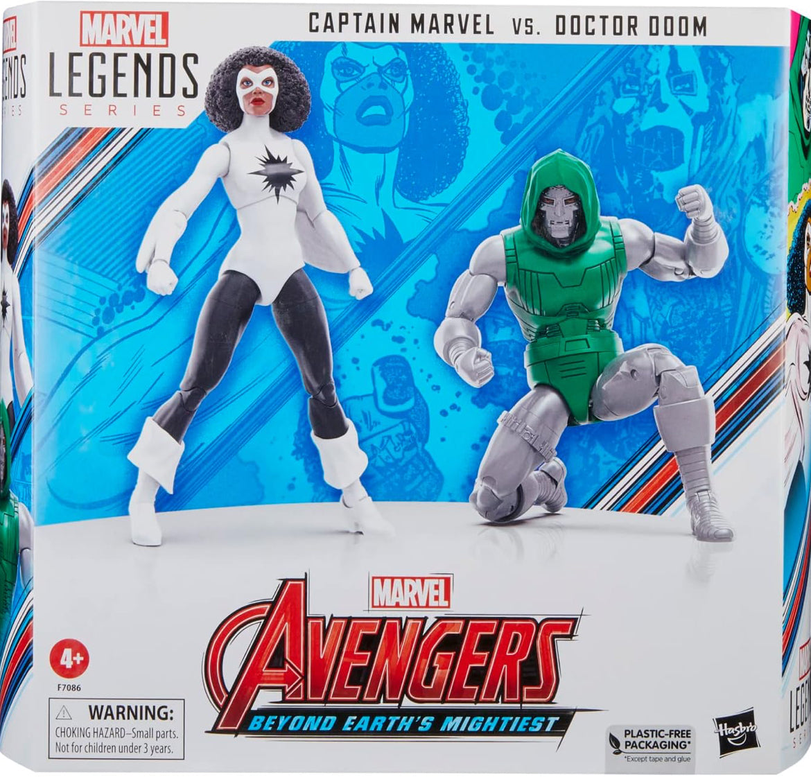 Marvel Legends Series Captain vs. Doctor Doom, Avengers 60th Anniversary Collectible 6-Inch Action Figures, 6 Accessories