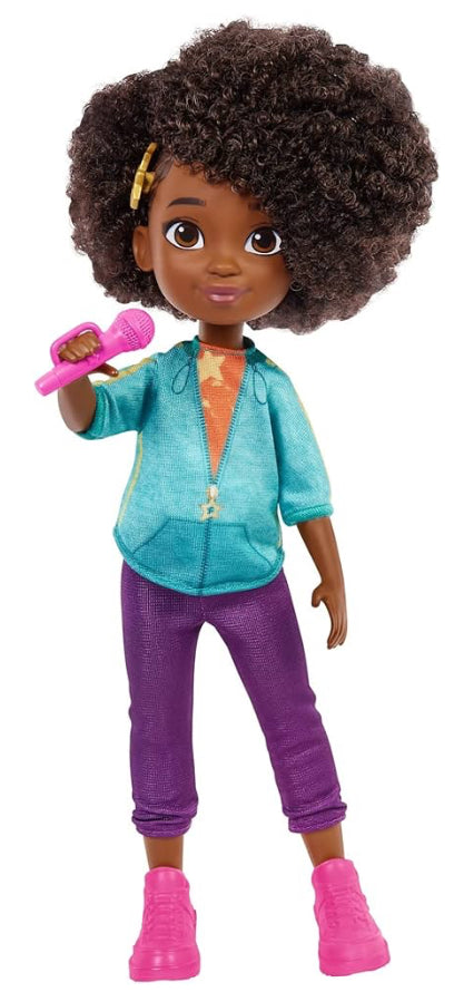 Mattel Karma’s World Mattel Karma Grant Doll with Microphone Accessory, Brown Hair & Brown Eyes