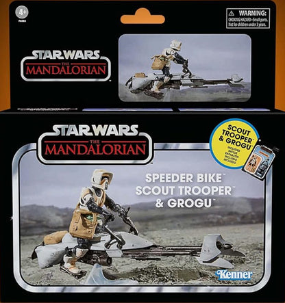 STAR WARS The Vintage Collection Speeder Bike, Scout Trooper & Grogu, The Mandalorian 3.75-Inch Vehicle & Action Figures, Ages 4 and Up