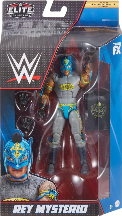 Mattel WWE Rey Mysterio Top Picks Elite Collection Action Figure with Entrance Shirt, 6-inch Posable Collectible Gift for WWE Fans Ages 8 & Up