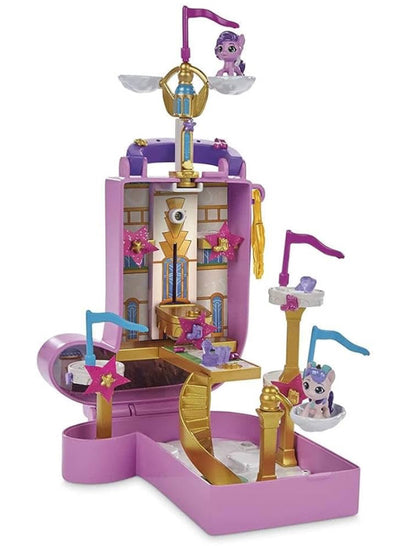 My Little Pony Mini World Magic Compact Creation Zephyr Heights Toy, Buildable Playset with Princess Pipp Petals Pony for Kids Ages 5 and Up