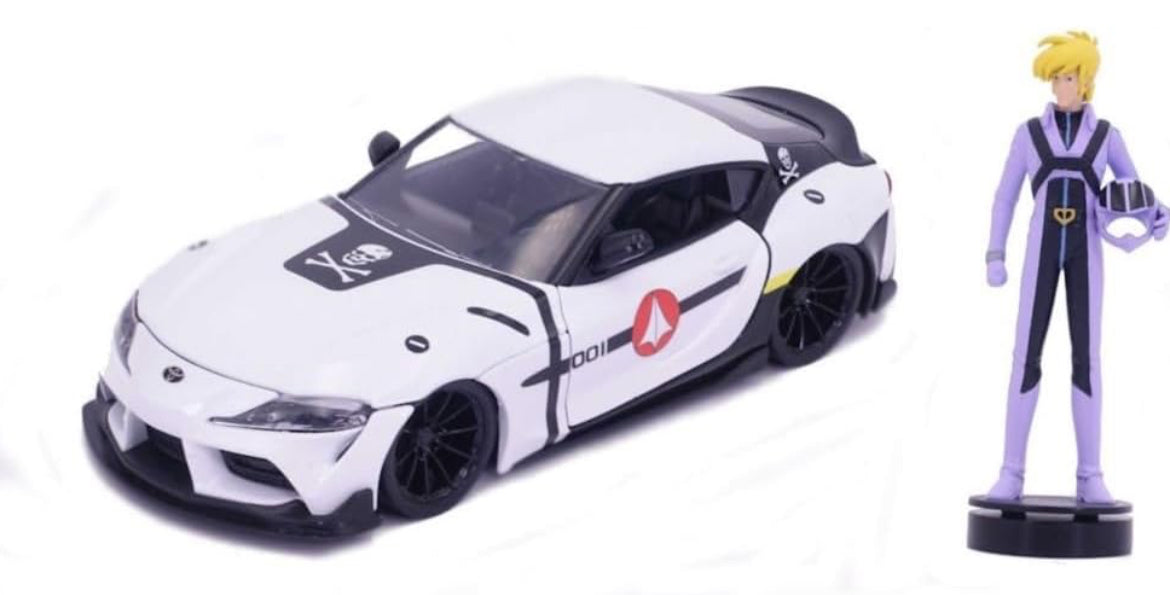 Robotech 1:24 2020 Toyota Supra Die-cast Car & 2.75" Roy Focker Figure, Toys for Kids and Adults