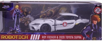 Robotech 1:24 2020 Toyota Supra Die-cast Car & 2.75" Roy Focker Figure, Toys for Kids and Adults