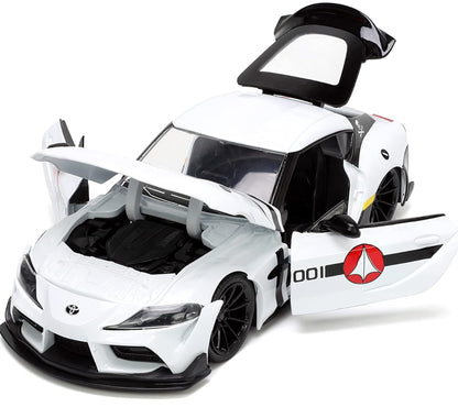 Robotech 1:24 2020 Toyota Supra Die-cast Car & 2.75" Roy Focker Figure, Toys for Kids and Adults