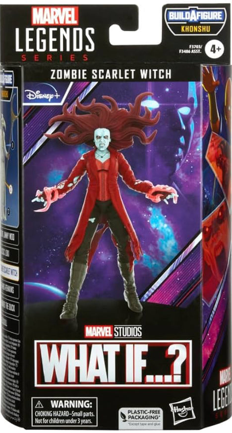 Marvel Legends Series MCU Disney Plus What If Zombie Scarlet Witch Action Figure 6-inch Collectible Toy, 2 Accessories and 1 Build-A-Figure Part