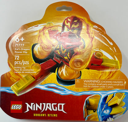 LEGO NINJAGO Kai’s Dragon Power Spinjitzu Flip 71777 Red Ninja Toy Building Set with Kai Minifigure