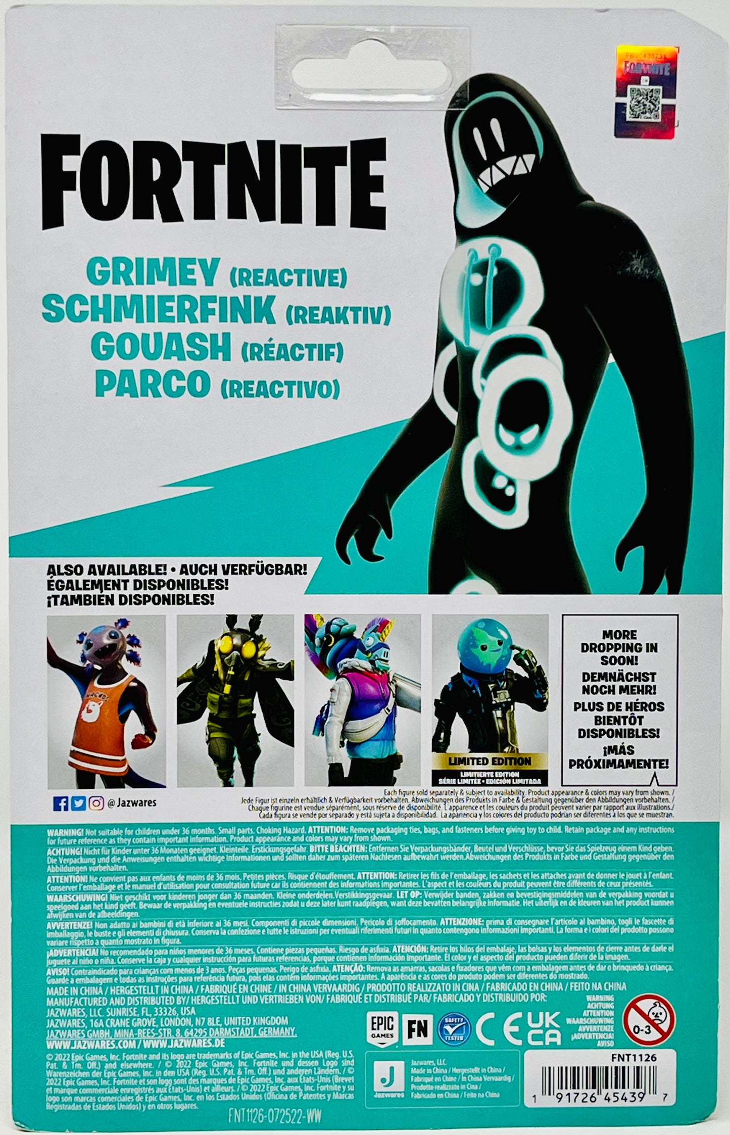 Jazwares Fortnite Solo Mode GRIMEY (REACTIVE) 4.5"