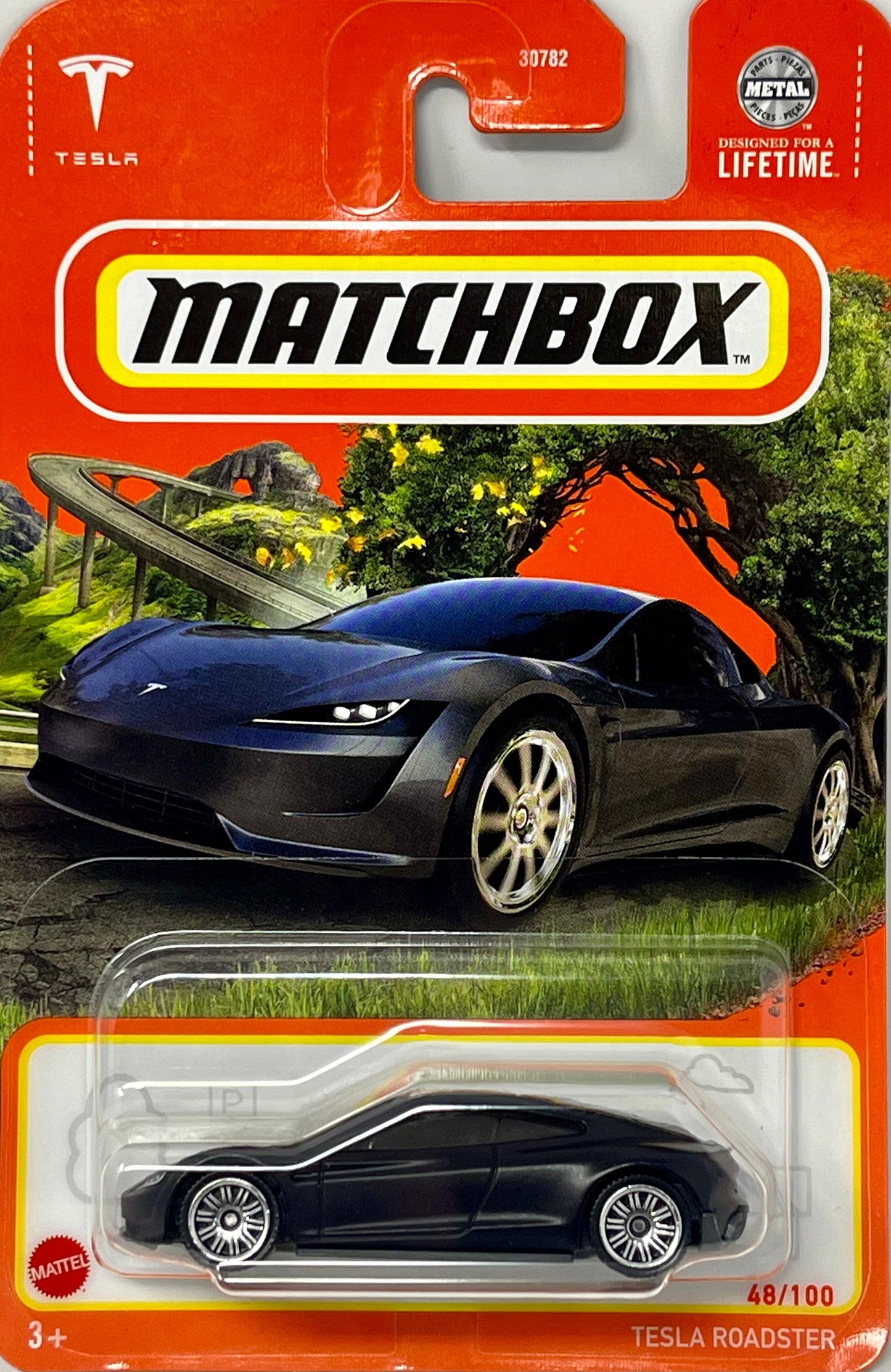 Matchbox 2024 Tesla Roadster 48/100 Matt Black