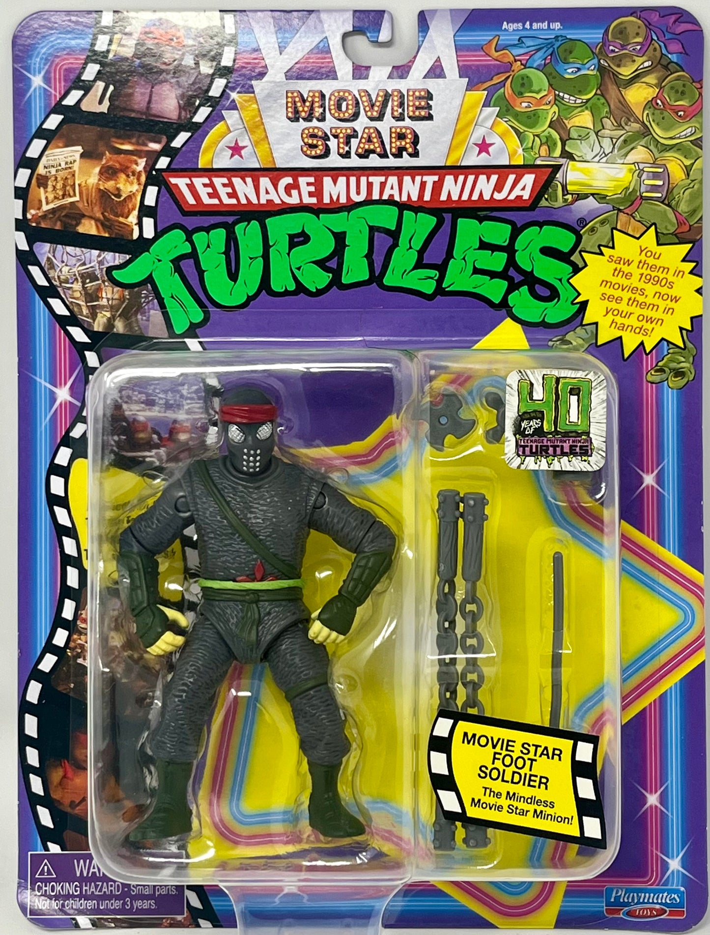 TMNT Teenage Mutant Turtles FOOT SOLDIER Movie Star  4.5" Figure 2024 40th