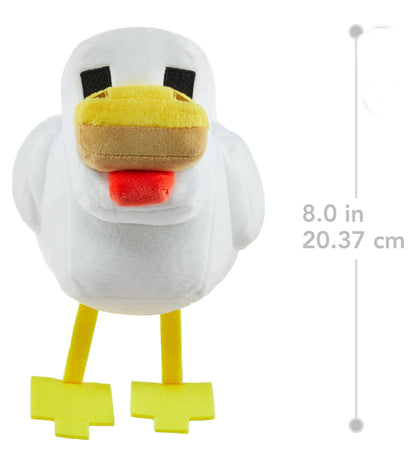 Minecraft Plush Chicken Toy, 8-inch Collectible Soft Doll Inspired by Video Game Character