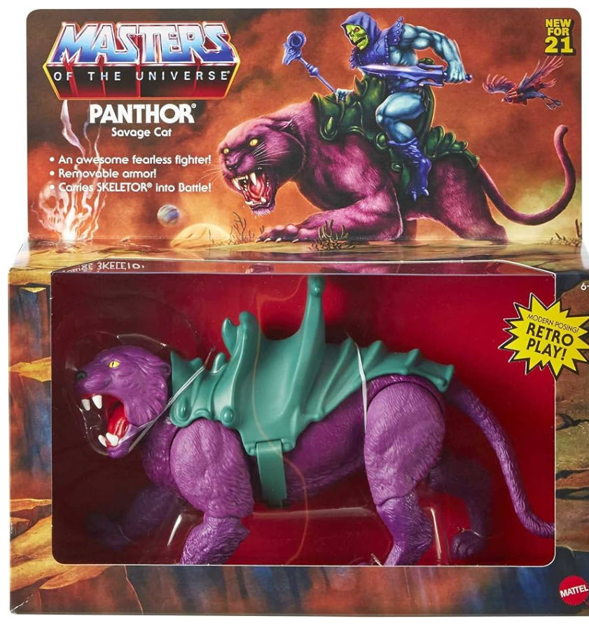 Masters of the Universe Origins Action Figure, Panthor Savage Cat Collectible with 12 Movable Joints, Panther-Like Beast, 11.75 inch