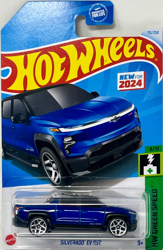 Hot Wheels 2024 #110 Chevrolet Silverado EV RST Blue