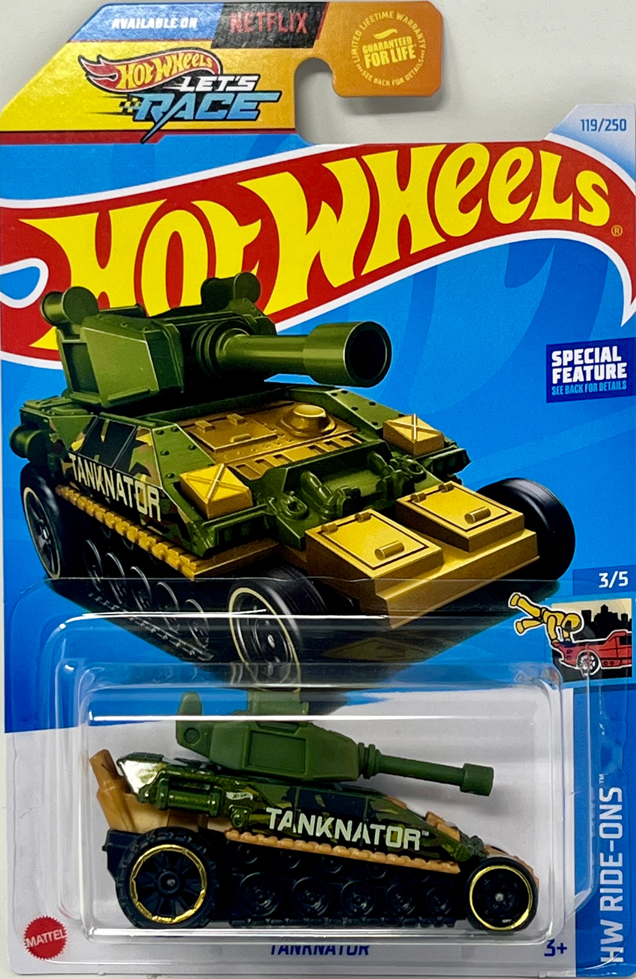 Hot Wheels Tanknator Green 119 119 250 2024 HW Ride Ons Toy Wrangler