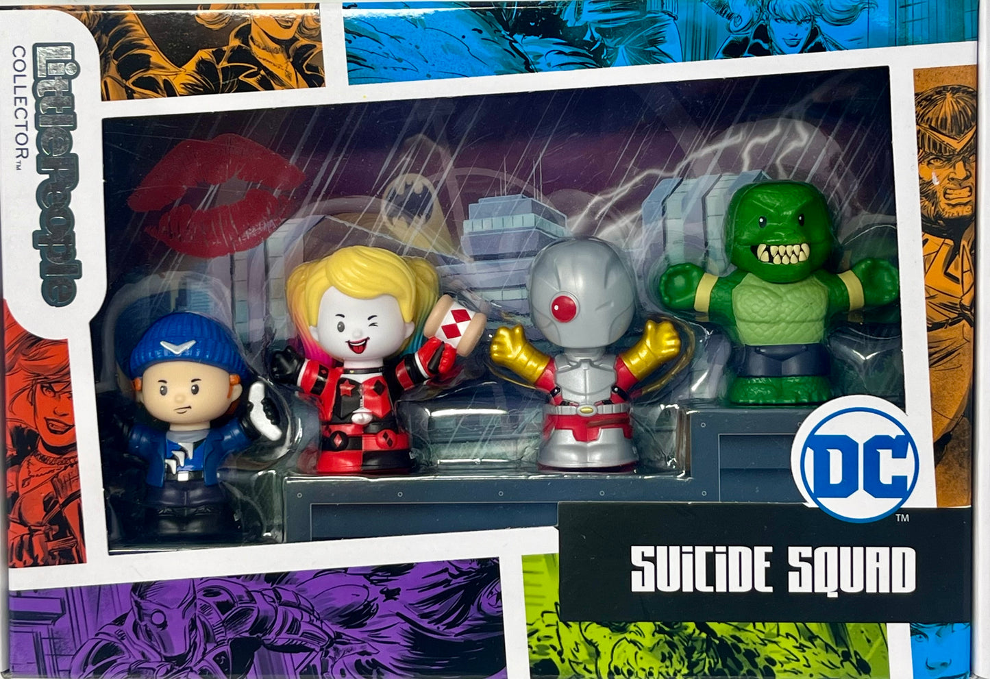 Little People Collector DC Suicide Squad Special Edition Set for Adults & Fans, 4 Figures in Display Package