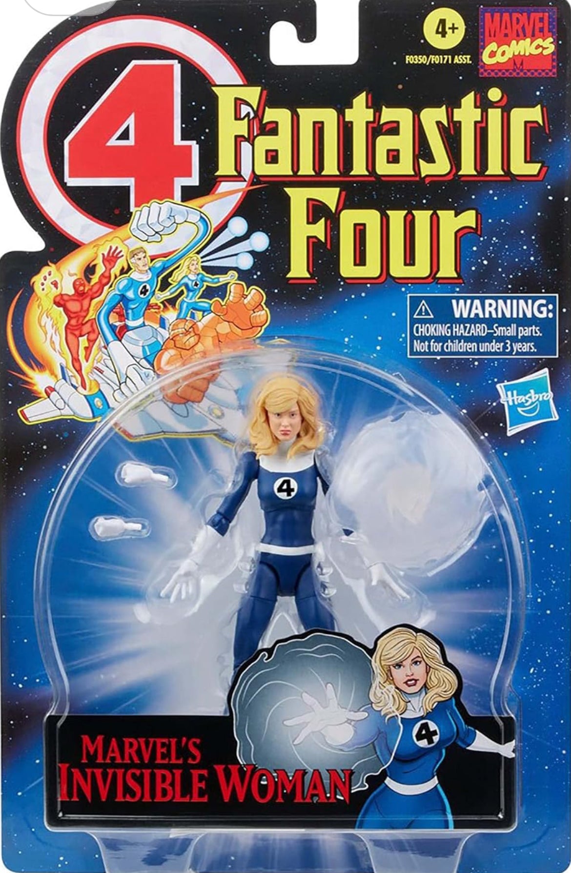 Marvel Legends Series Retro Fantastic Four Marvel's Invisible Woman 6-inch Action Figure Toy, Includes 3 Accessories , Blue